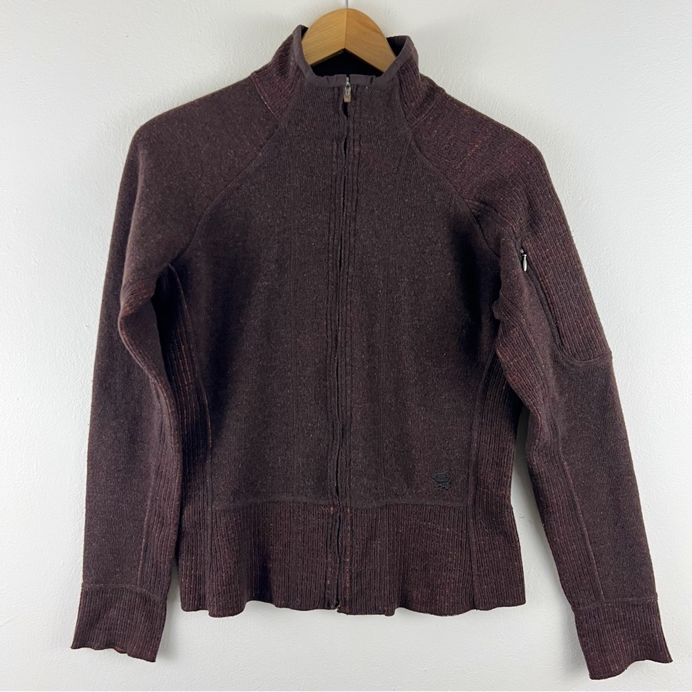 Mountain Hardwear Wool Blend Natural Tones Full Zip Sweater Jacket